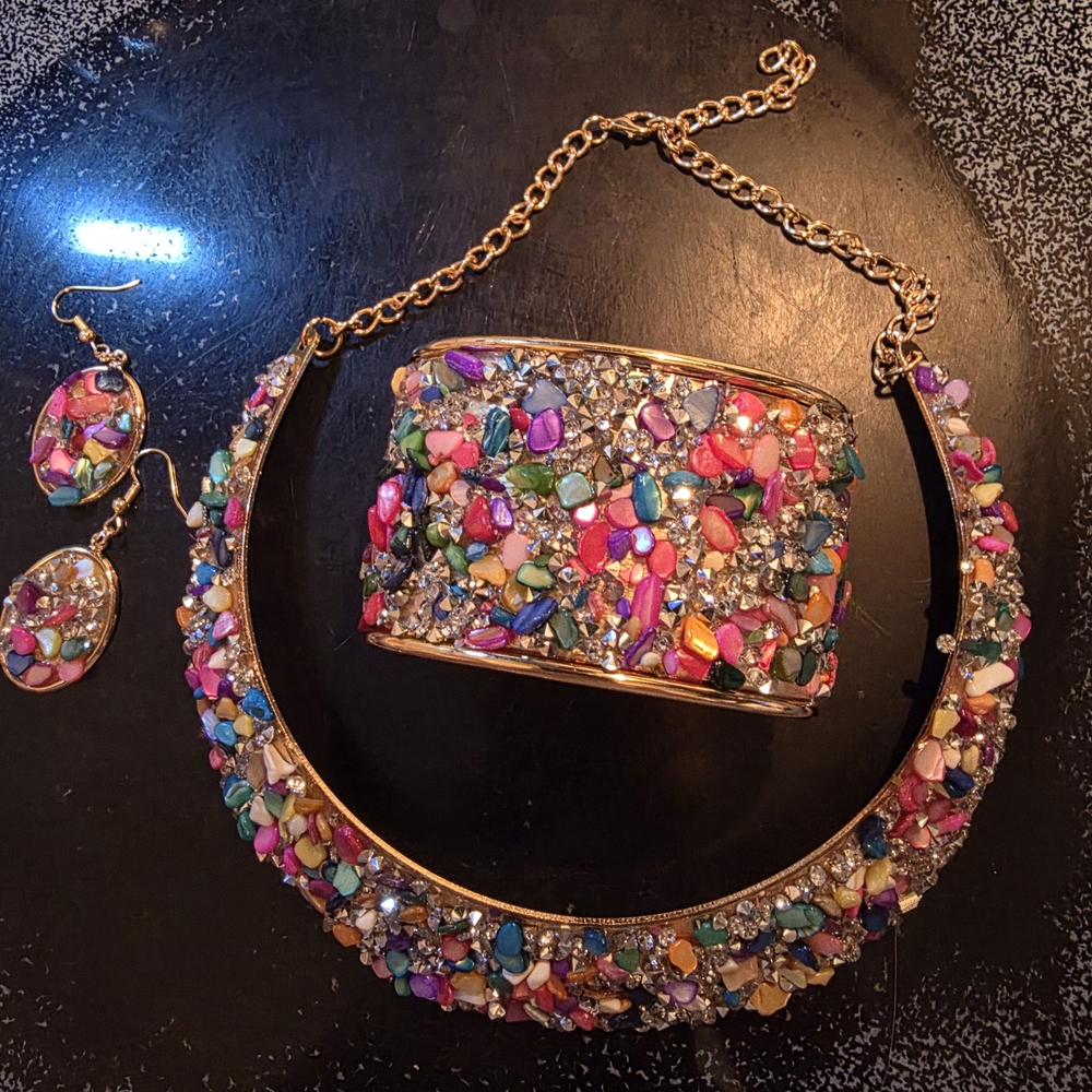 Colorful Gemstone Necklace Set
